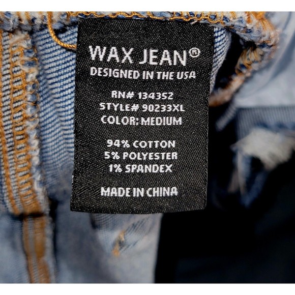 Wax Jean Collection Juniors 3XL Blue Jean Denim Stretch Booty Shorts 35" Waist - Picture 5 of 12